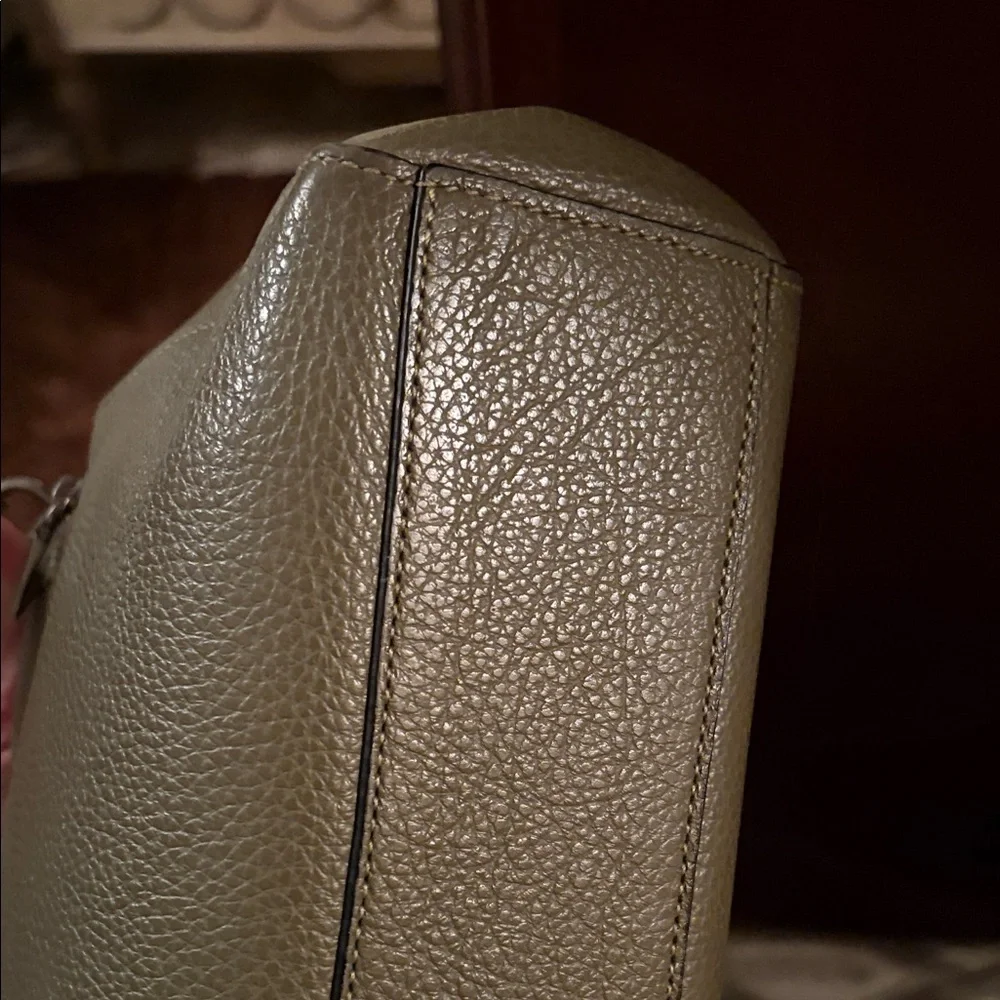 Coach Prairie Olive Green Pebbled Leather Shoulder Tote M2054-79997 - Picture 12 of 13